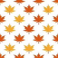 Bamboo and autumn leaves seamless pattern colorful isolated white background perfect for fall textiles branding packaging vector