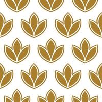 Art Deco tulip seamless tile pattern with symmetrical tulip motifs and gold accents for glamorous interiors vector
