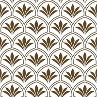Art deco geranium seamless pattern with metallic accents and geometric elements on white vector