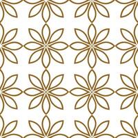 Art Deco daisy seamless tile pattern with symmetrical daisy motifs and gold accents for glamorous interiors vector