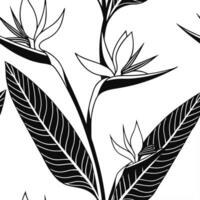 Art deco Bird of Paradise seamless pattern with metallic accents and geometric elements on white vector