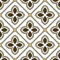Art deco clover seamless pattern with metallic accents and geometric elements on white vector