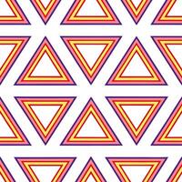 Abstract triangle seamless pattern with overlapping shapes and vibrant hues on white background vector