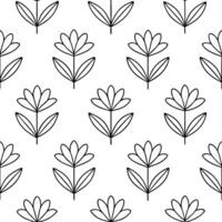Abstract calendula stems seamless tile pattern artistic isolated white background ideal for creative projects posters wallpapers digital media vector