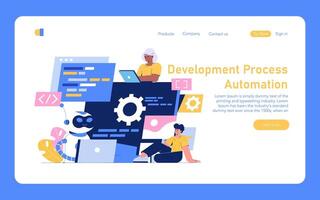 Development Process Automation. Flat Illustration vector