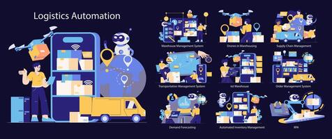 Logistics Automation. Flat Illustration vector