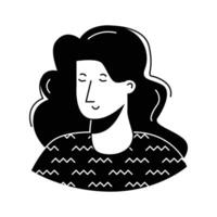 Grab this amazing icon of female portrait in trendy flat style ,.' vector