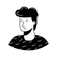 Portrait of a calm young man in modern style,.,' vector