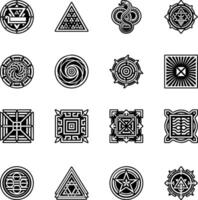 Collection of Glyph Style Hobo Ethical Code Icons vector