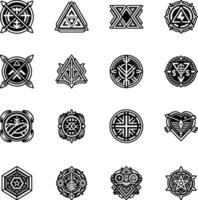 Set of Hobo Language Glyph Style Icons vector