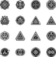 Set of Glyph Style Hobo Artwork Icons vector