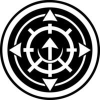 Opposite directions symbol icon in glyph style vector