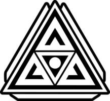 Triangle symbol icon in solid style vector