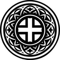 Holy cross symbol icon in solid style vector