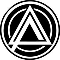 A filled style icon of triangle symbol vector