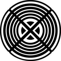 Concentric circles icon in filled style vector