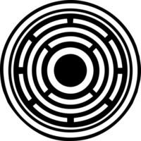 Concentric rings icon in solid style vector