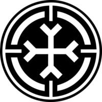 Religious cross icon in glyph style vector
