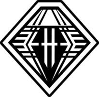 Diamond shape icon in glyph style vector
