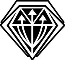 A solid style icon of diamond symbol vector