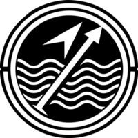 Wave symbol icon in glyph style vector