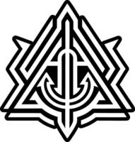 Fork path icon in glyph style vector