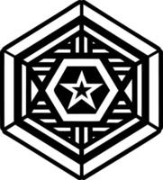 A filled style icon of hexagon star symbol vector
