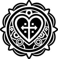 Heart hobo symbol icon in filled style vector
