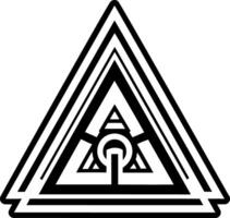 A solid style icon of triangle hobo symbol vector