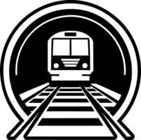 Train station symbol icon in solid style vector