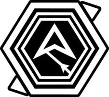 A filled style icon of hexagon symbol vector