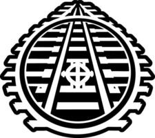Rail track symbol icon in solid style vector