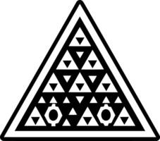 Triangle shape symbol icon in filled style vector