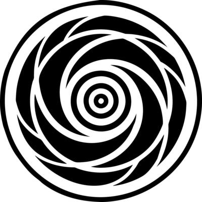 A solid style icon of vortex symbol