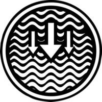 A filled style icon of waves sign vector