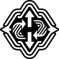 A solid style icon of different directions symbol vector