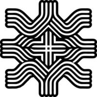 Wavy cross symbol icon in glyph style vector