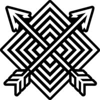 War arrows symbol icon in filled style vector