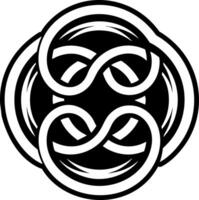 A glyph style icon of interlinked circles symbol vector