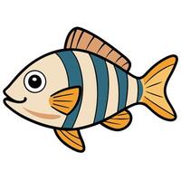 Perch Fish Outline for Web Graphics vector