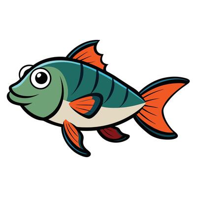 Perch Fish Flat Design Art