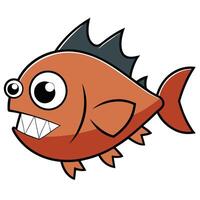 Simple Piranha Design for Icons vector