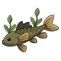 Pleco Fish in Simple Line Art vector