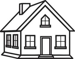 Modern Architecture House Coloring Page vector