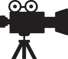 Camera Coloring Page Silhouette Design on White vector