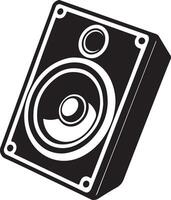 Retro Speaker Coloring Page Design, Solid White Background vector