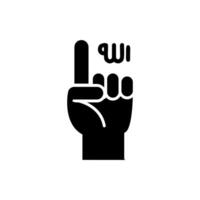 Illustration Design Icon of index finger pointing symbol of allah,Islamic Ramadan Icon vector