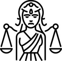Fides goddess icon in linear style vector