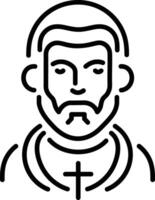 A line style icon of priest character vector