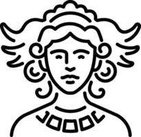 Psyche goddess icon in linear style vector